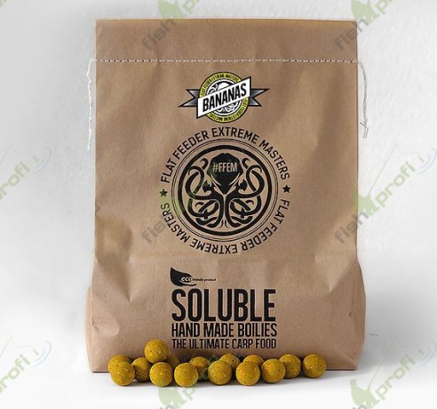FFEM Soluble Boilies Bananas - Растворимые прикормочные бойлы (Банан-Ананс) 22мм/2кг.