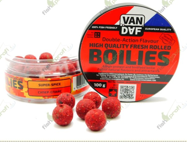 Бойлы VAN DAF Супер-спайс (острый), 18 мм. красный, 100 г.