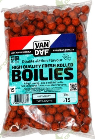 Бойлы VAN DAF Тутти-фрутти, оранжевый, 15 мм.  1 кг.