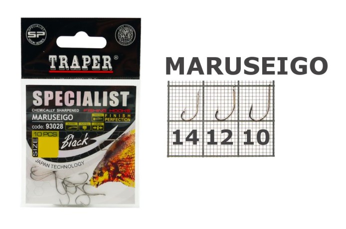 Крючки SPECIALIST MARUSEIGO черные № 12 рыболовные