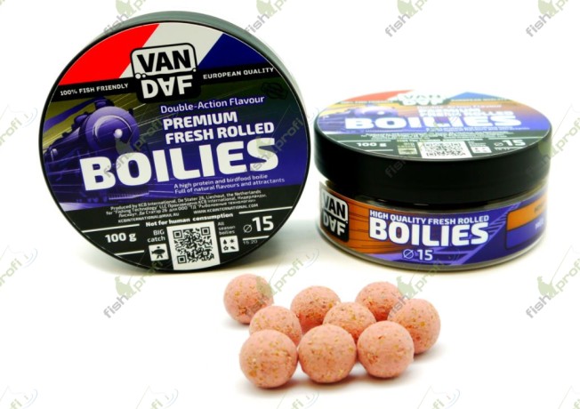 Насадочные бойлы VAN DAF PREMIUM Монстр - Краб, розовый, 15 мм. 100 г.