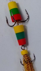 Приманка джиговая SIRENE Мандула -Флажок 8 см жел/зел/кр