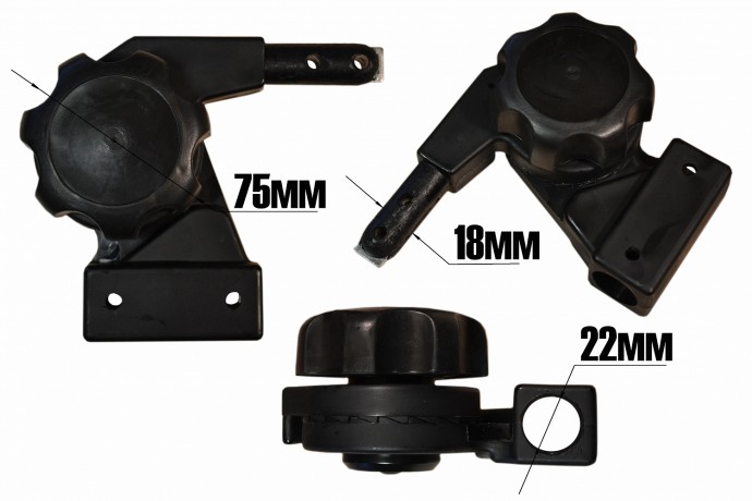 Узел фиксации спинки рыболовного кресла (левый)