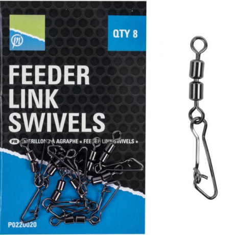 Вертлюжок двойной с карабином для фидерной оснастки Preston DOUBLE LINK SWIVELS