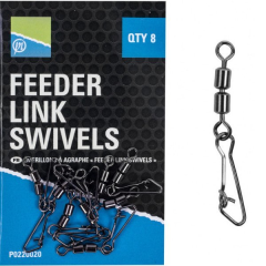 Вертлюжок двойной с карабином для фидерной оснастки Preston DOUBLE LINK SWIVELS