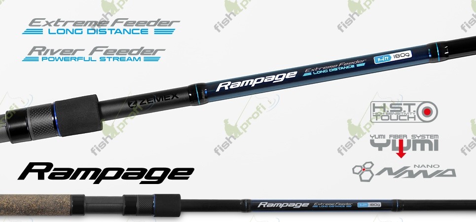 Удилище фидерное (фидер) ZEMEX (Земекс) RAMPAGE River Feeder 13 ft - 150 g