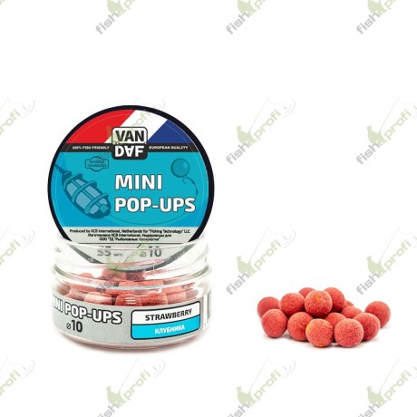 Мини Поп-апы VAN DAF Клубника, 10 мм, 55 шт