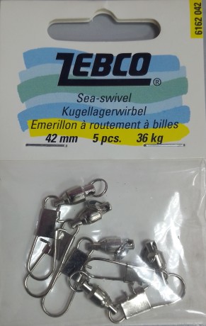 Вертлюг с подшипником + карабин № 42 ZEBCO