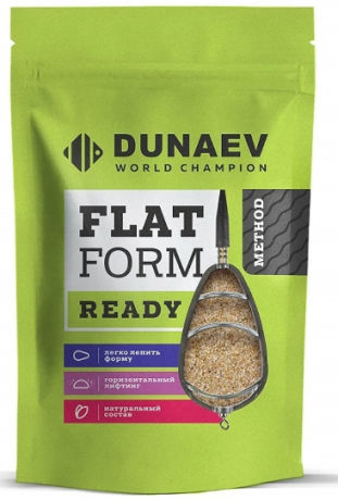 Прикормка Dunaev 1кг Flat Feeder Ready Клубника