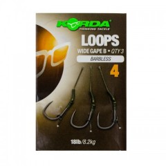 Поводок готовый Korda Loop Rigs DF Wide Gape Barbless №4 18lb безбородый