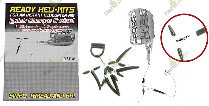 Крепление фидерное для поводка KORUM READY HELI-KITS-QUICK-CHANGE SWIVEL быстросъемное
