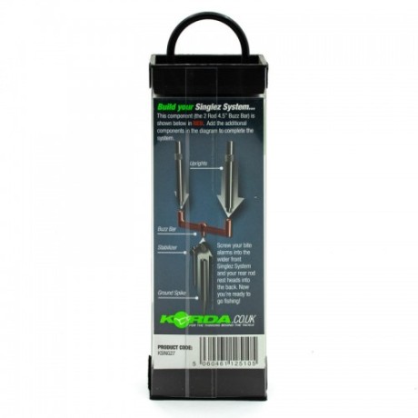 Перекладина бузз-бар Korda Singlez Black 2 Rod buzzbar 4.5'' черная на 2 удилища