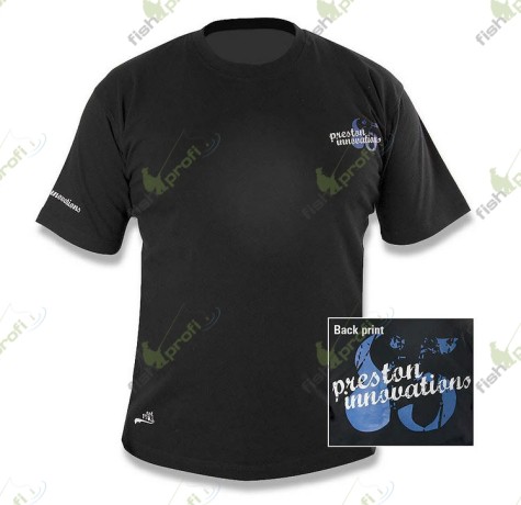 Футболка черная с принтом PRESTON CASUAL BLACK  р-р L