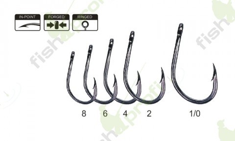 Крючки карповые CARP POWER Hikara (Япония)  чер. хром №8 ТРАПЕР