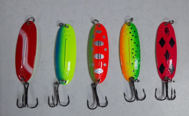 Набор № 2 блёсен для форелевой рыбалки 7 гр. 5 шт.