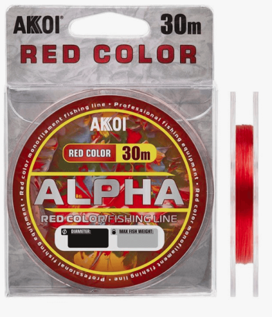 Леска зимняя AKOI ALPHA красная 30 m, 0.10 mm
