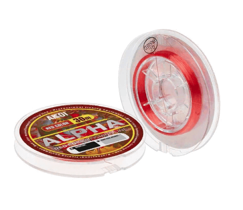 Леска зимняя AKOI ALPHA красная 30 m, 0.10 mm