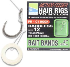 METHOD FEEDER HAIR RIGS WITH BAIT BANDS Поводок &quot;Метод&quot; 10см с силиконовым кольцом №12