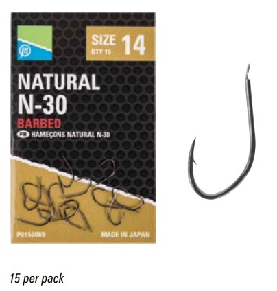 Крючки Preston NATURAL N-30 SIZE 18