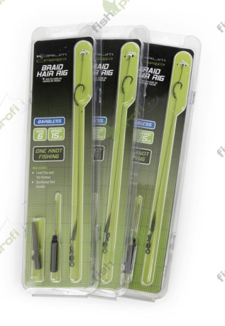 Готовый карповый поводок KORUM BRAIDED HAIR RIGS BARBED с волосяной оснасткой № 4