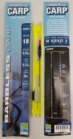 Поплавочная карповая оснастка Preston PCC SERIES 5 RIG 3м №18 0,2гр