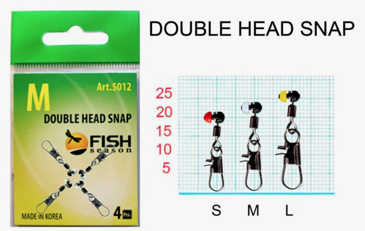 Застёжка с вертлюжком "Сезон Рыбалки" Двойной Пластик №М, 4шт