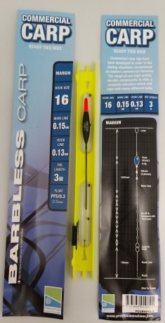 Поплавочная карповая оснастка Preston PCC SERIES 5 RIG 3м №16 0,3гр