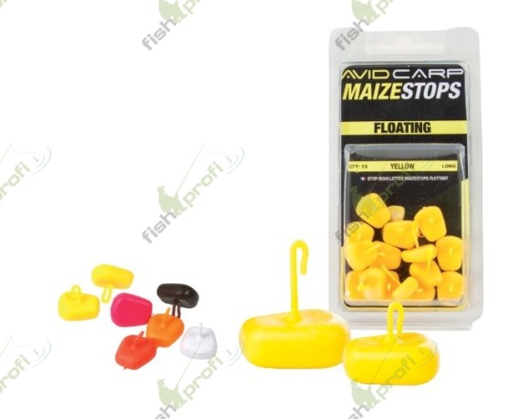 Стопор плавающий AVID CARP Большая Кукуруза для карповой насадки длинный желтый