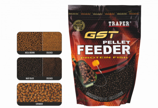 Пеллетс  0.5 кг Мега Коричневый дроблёный TRAPER (Трапер) Pellet GST Feeder Mega Brown crushed