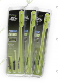 Готовый карповый поводок KORUM BRAIDED HAIR RIGS BARBLESS с волосяной оснасткой № 10 (без бородки)