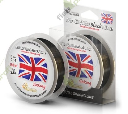 Леска монофильная ALLVEGA "Magnum Black" 150м 0,16мм (3,28кг) черная, тонущая