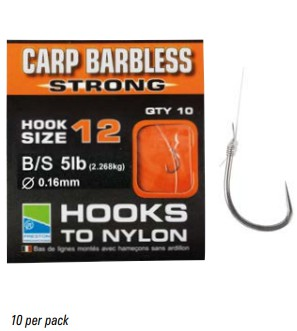 Готовый карповый поводок Preston CARP BARBLESS STRONG HOOKS TO NYLON № 14