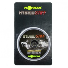 Плетеный шоклидер Korda Hybrid Stiff Gravel brown 20lb - 15м