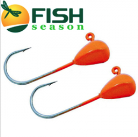 Джиг-головка вольфрам  FISH SEASON № 6  1.6 гр. оранж.