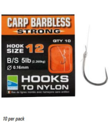 Готовый карповый поводок Preston CARP BARBLESS STRONG HOOKS TO NYLON № 16