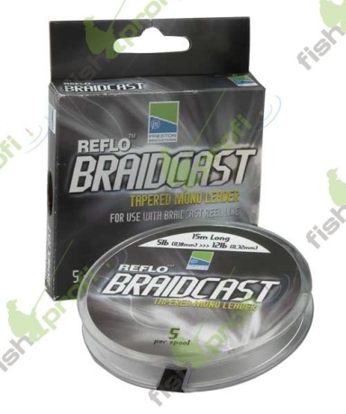 Шок-лидер Preston REFLO BRAIDCAST - TAPERED MONO LEAD