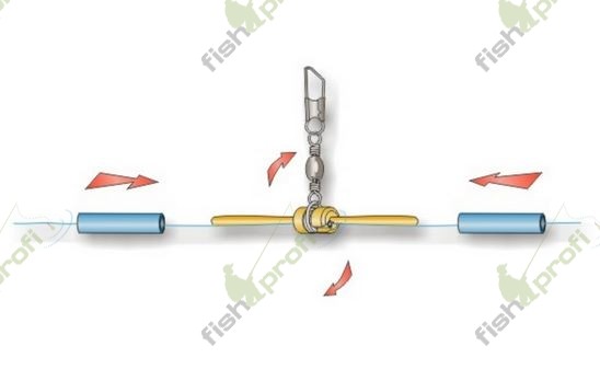 Фиксатор матчевого поплавка STONFO на леске с вертлюжком р-р S