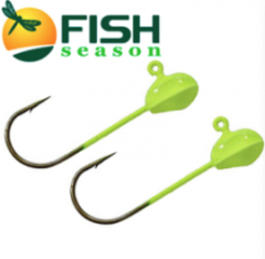 Джиг-головка вольфрам  FISH SEASON № 6  2.0 гр. шартрез.