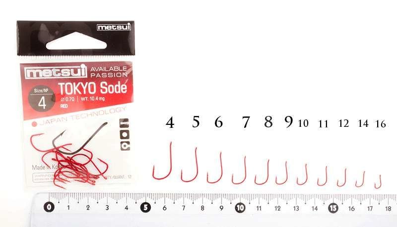 Крючки metsui TOKYO SODE цвет red, размер № 9, в уп. 12 шт.