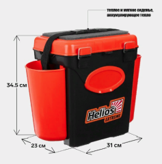 Ящик зимний пластиковый HELIOS односекционный 10 л.