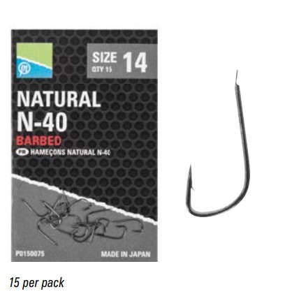 Крючки Preston NATURAL N-40 SIZE 12