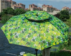 Зонт рыболовный (винт) Зеленый с листиками 2,4м