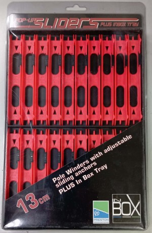 Набор мотовил Preston IN-BOX SLIDER WINDERS IN TRAYS RED 20шт х 13см красные
