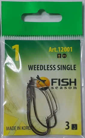 Крючок незацепляйка WEEDLESS SINGLE №1 арт.12001 ( 3 шт)