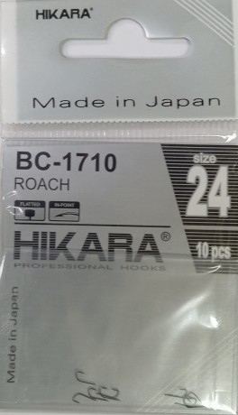 33000 Крючки ROACH Hikara (Япония) черный хром  № 24 рыболовные