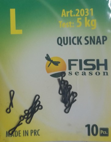 Застёжка  FISH SEASON  QUICK L  5 кг. 10 шт
