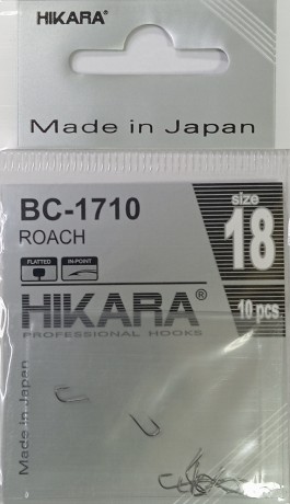 33003 Крючки ROACH Hikara (Япония) черный хром № 18 рыболовные