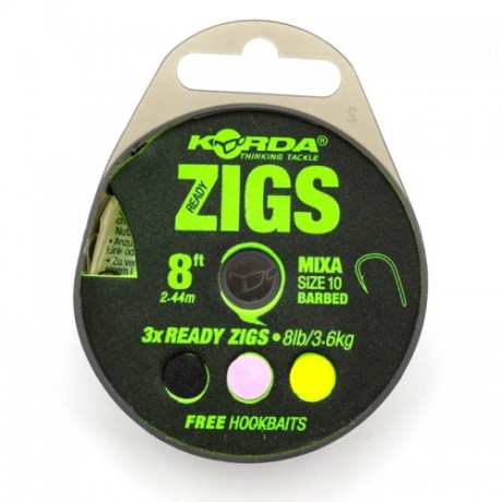 Поводок готовый Korda Ready Zigs 8' 240см №10 3шт