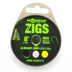 Поводок готовый Korda Ready Zigs 8' 240см №10 3шт