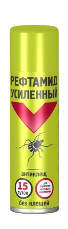 Спрей от клещей РЕФТАМИД  Усиленный Антиклещ  для одежды 15 суток 150 мл.